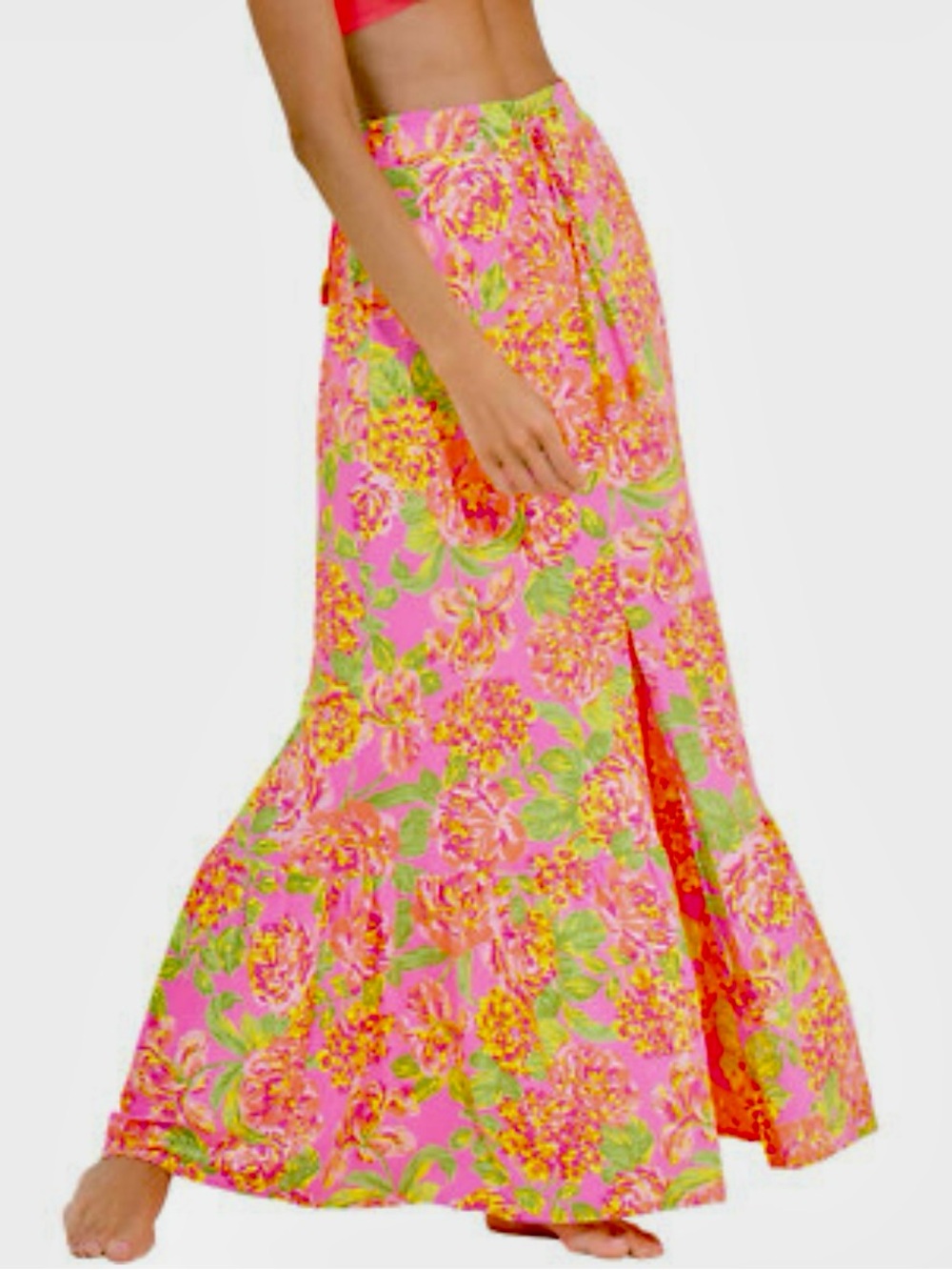 Maaji- Cotton Rose Athena Swim Coverup  Maxi Skirt- Women’s Small
